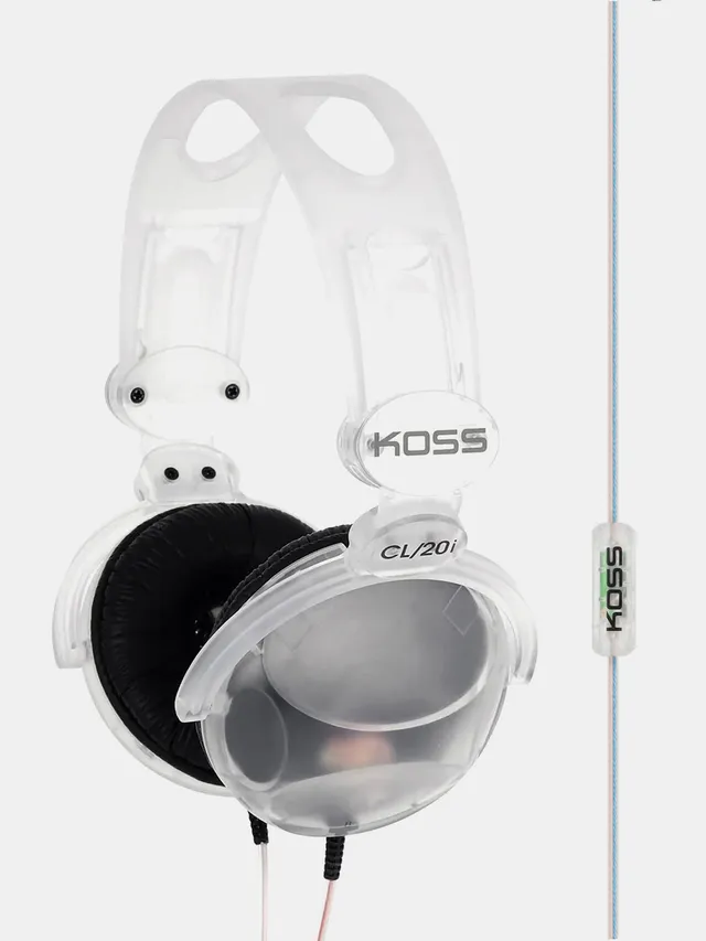 koss-cl-20i-on-ear-headphones-clear-design-with-microphone-remote image 1