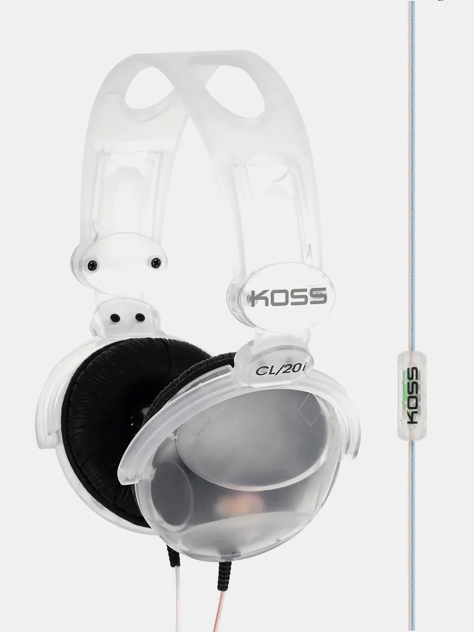 koss-cl-20i-on-ear-headphones-clear-design-with-microphone-remote image 1