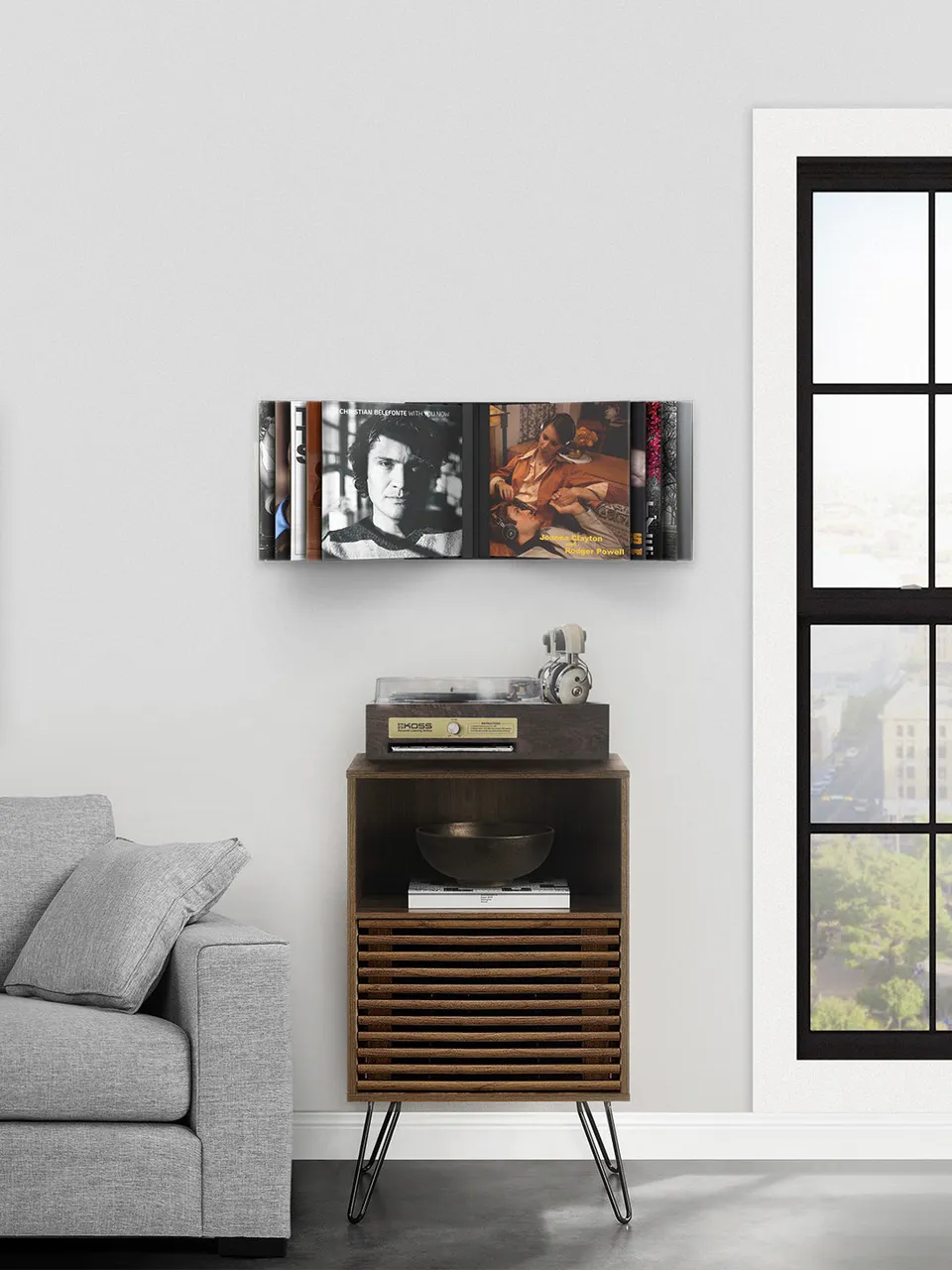 koss-record-wall-rack-holds-10-vinyl-albums image 1