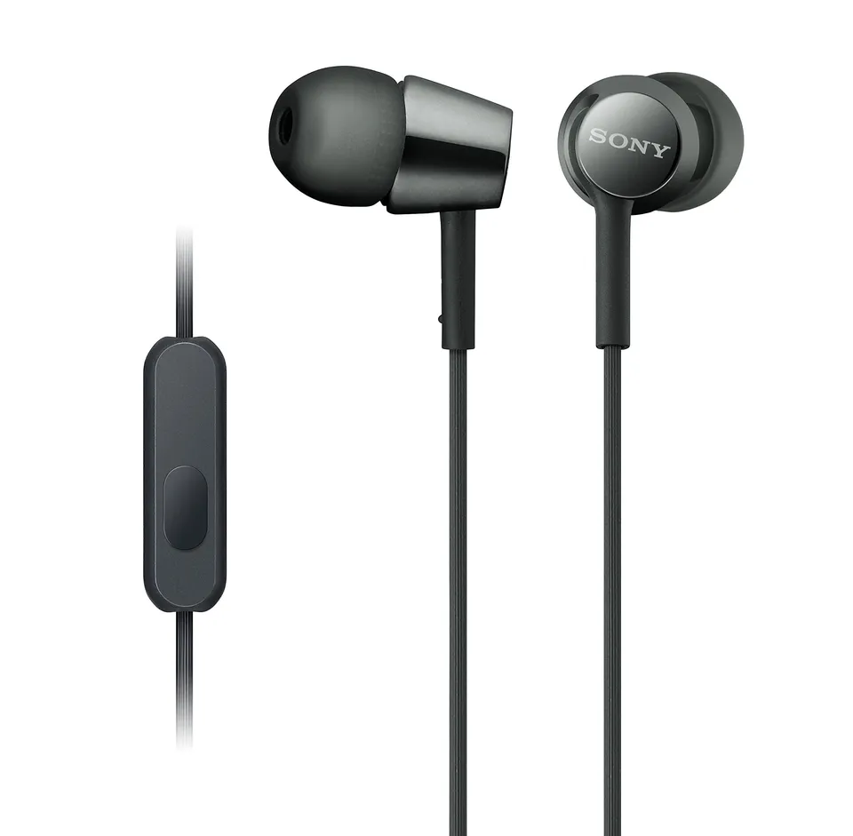sony-mdr-ex155ap-in-ear-earbud-headset-with-mic-and-smartphone-controls-black image 1