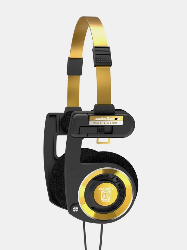 koss-porta-pro-limited-edition-black-gold-headphones-with-inline-mic-and-hard-ca image 1