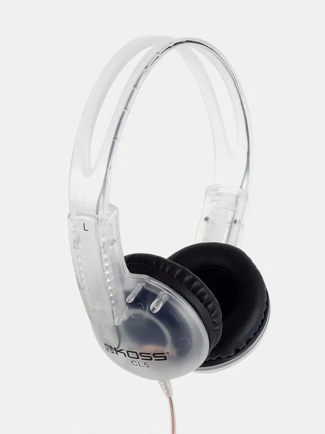 koss-cl-5-clear-transparent-on-ear-headphones-with-leatherette-cushions image 1