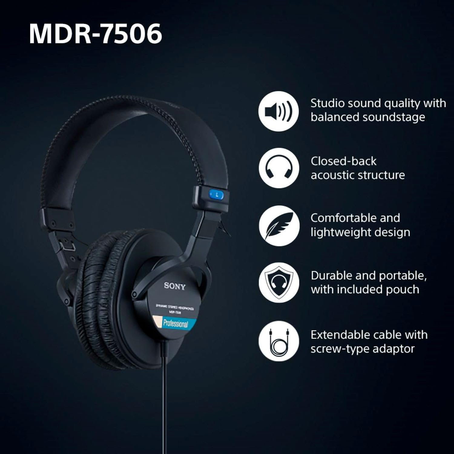 sony-mdr7506-professional-large-diaphragm-headphone-wired-closed-ear-foldable-40 image 4