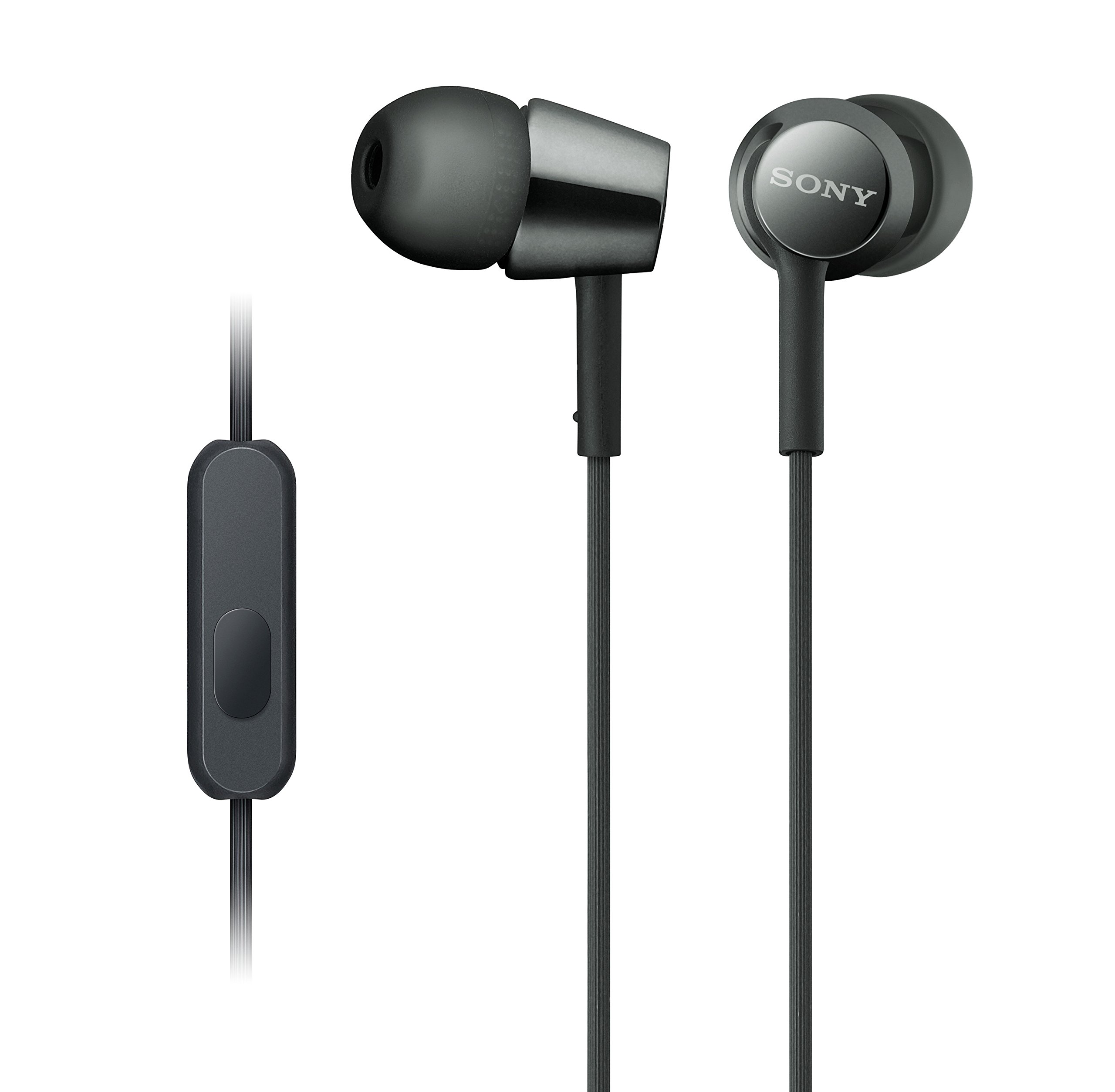 sony-mdr-ex155ap-in-ear-earbud-headset-with-mic-and-smartphone-controls-black image 1