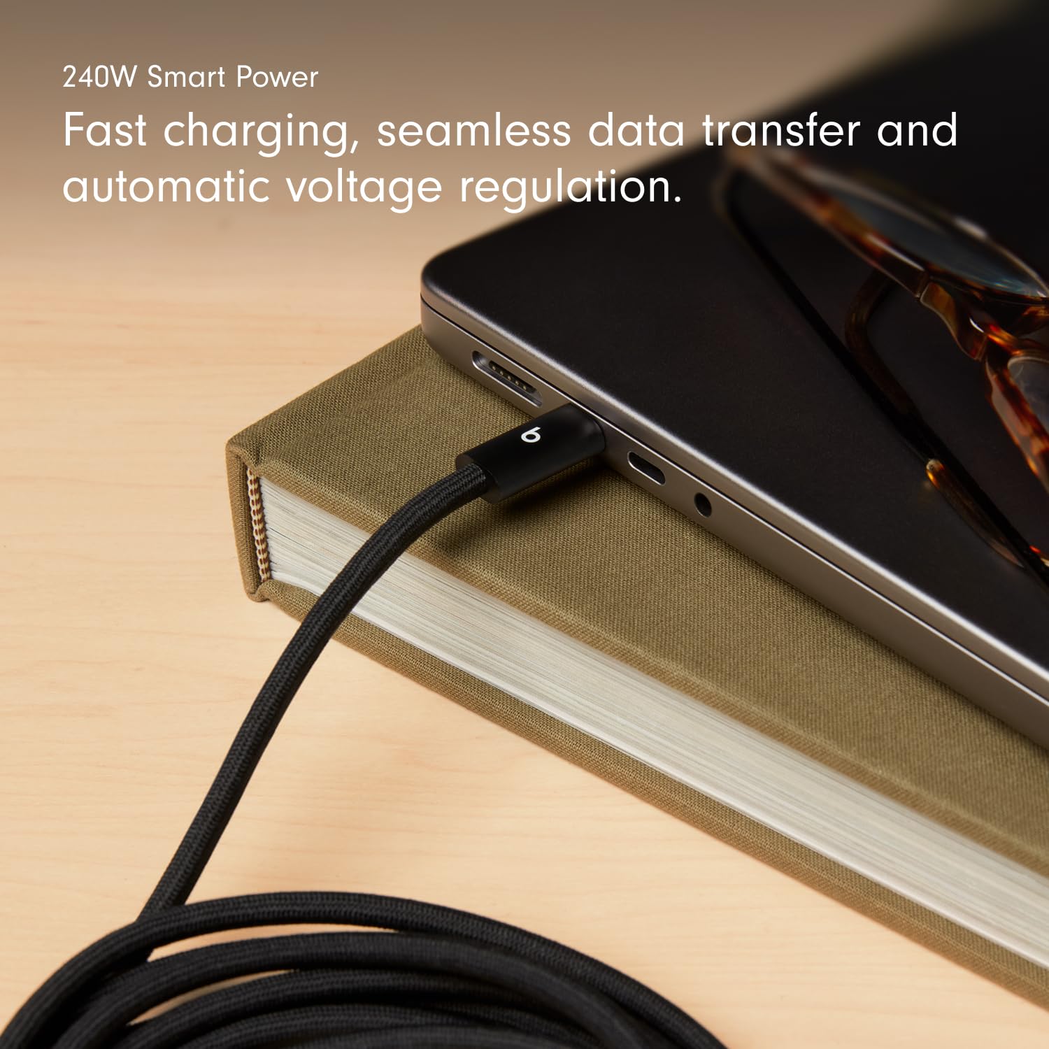 beats-240w-usb-c-to-usb-c-braided-cable-3m-10ft-bolt-black image 3