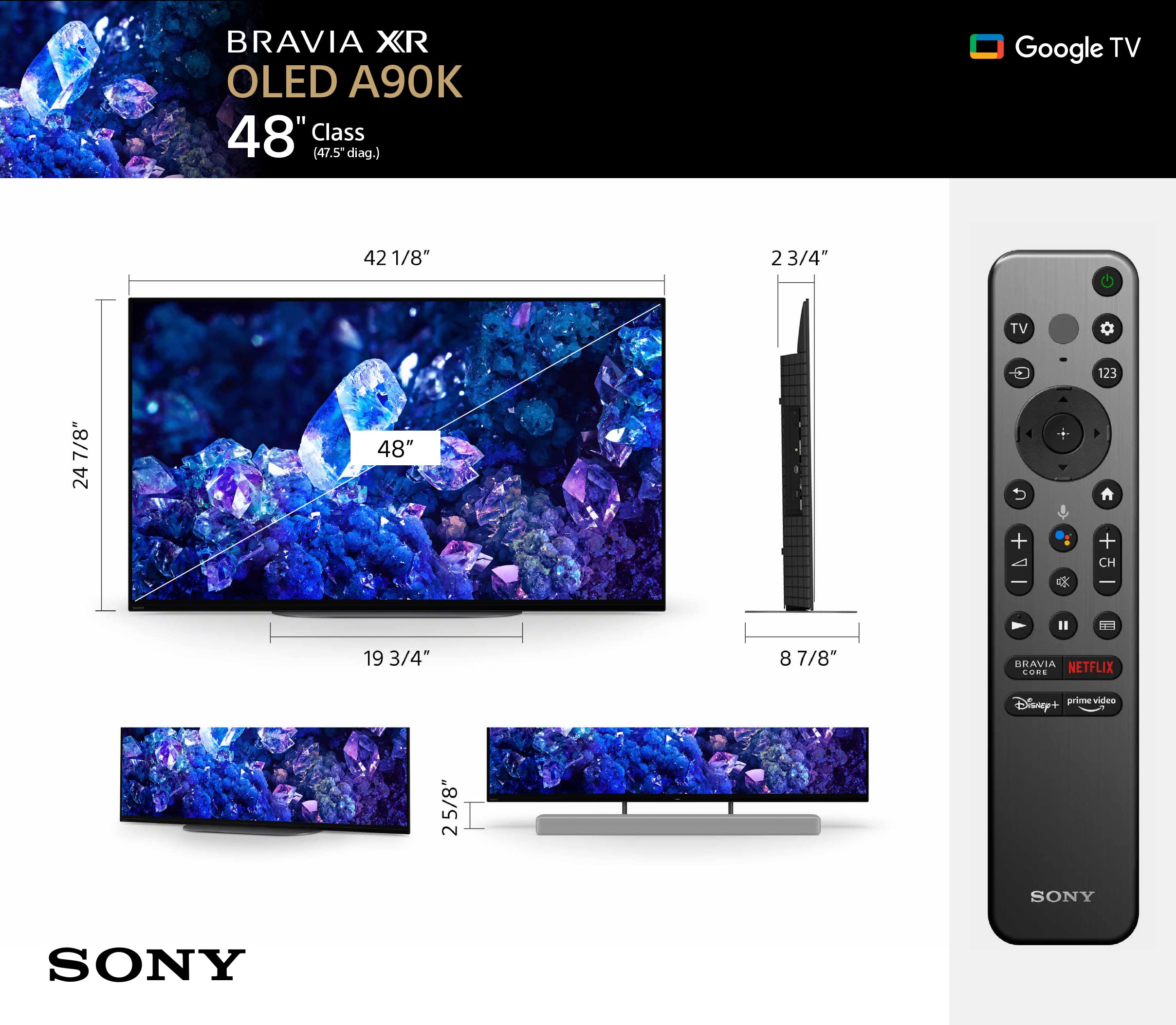 sony-48-inch-4k-hdr-oled-tv-a90k-series-bravia-xr-with-google-tv image 6