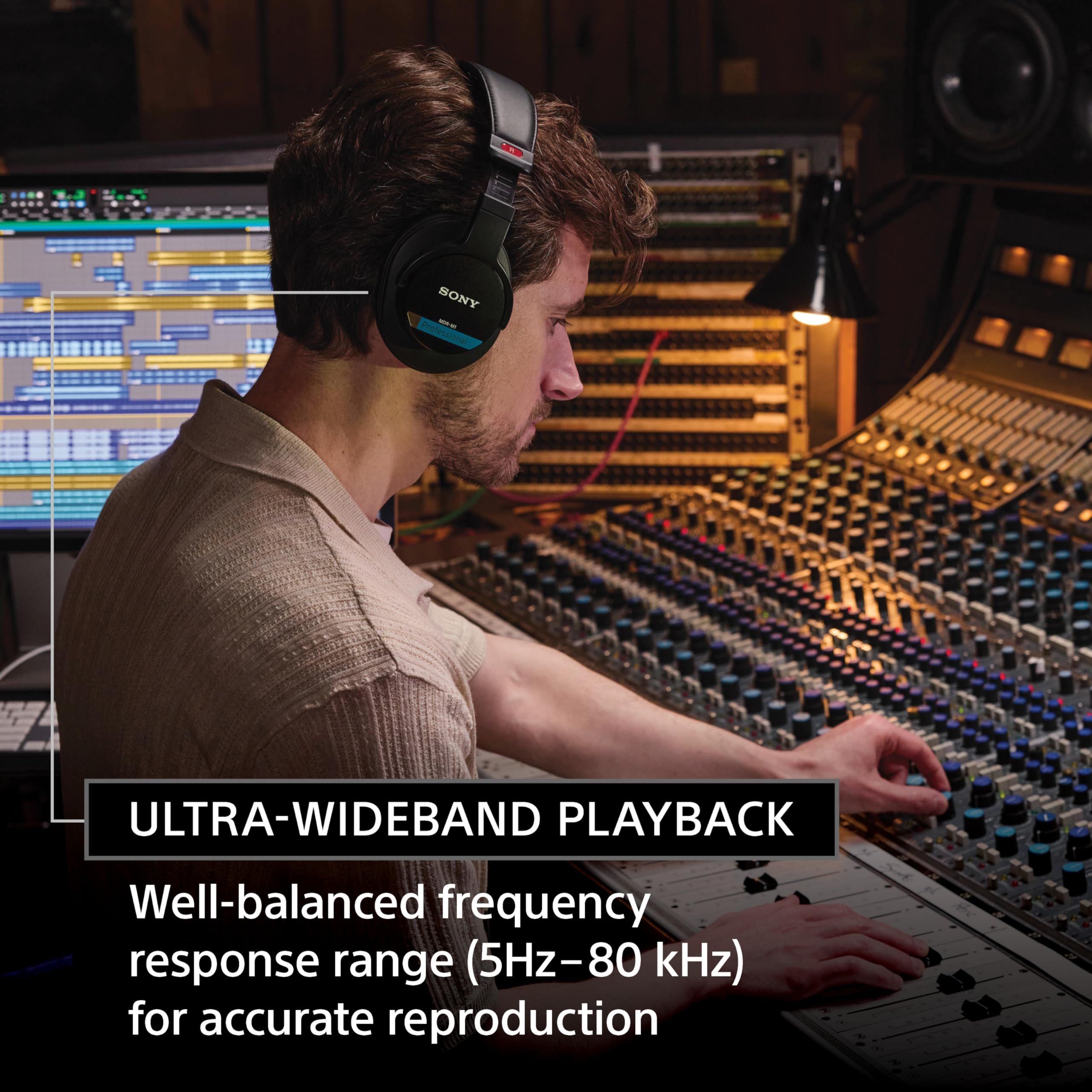 sony-mdr-m1-professional-reference-closed-monitor-headphones-ultra-wideband-5hz- image 3