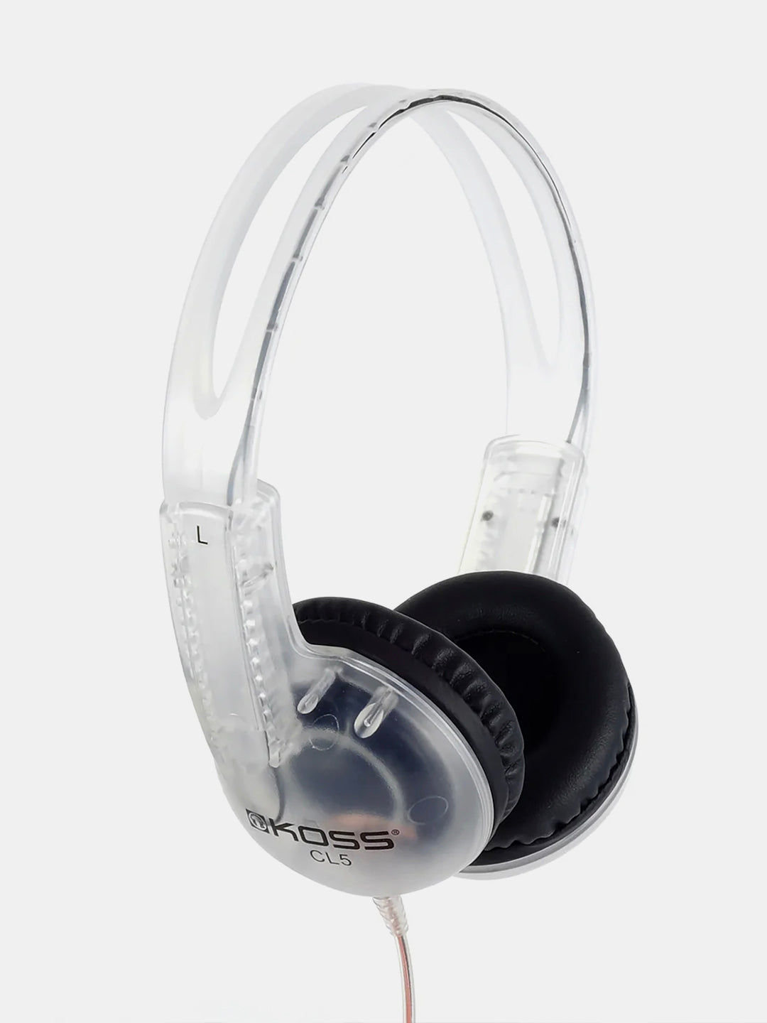 koss-cl-5-clear-transparent-on-ear-headphones-with-leatherette-cushions image 1
