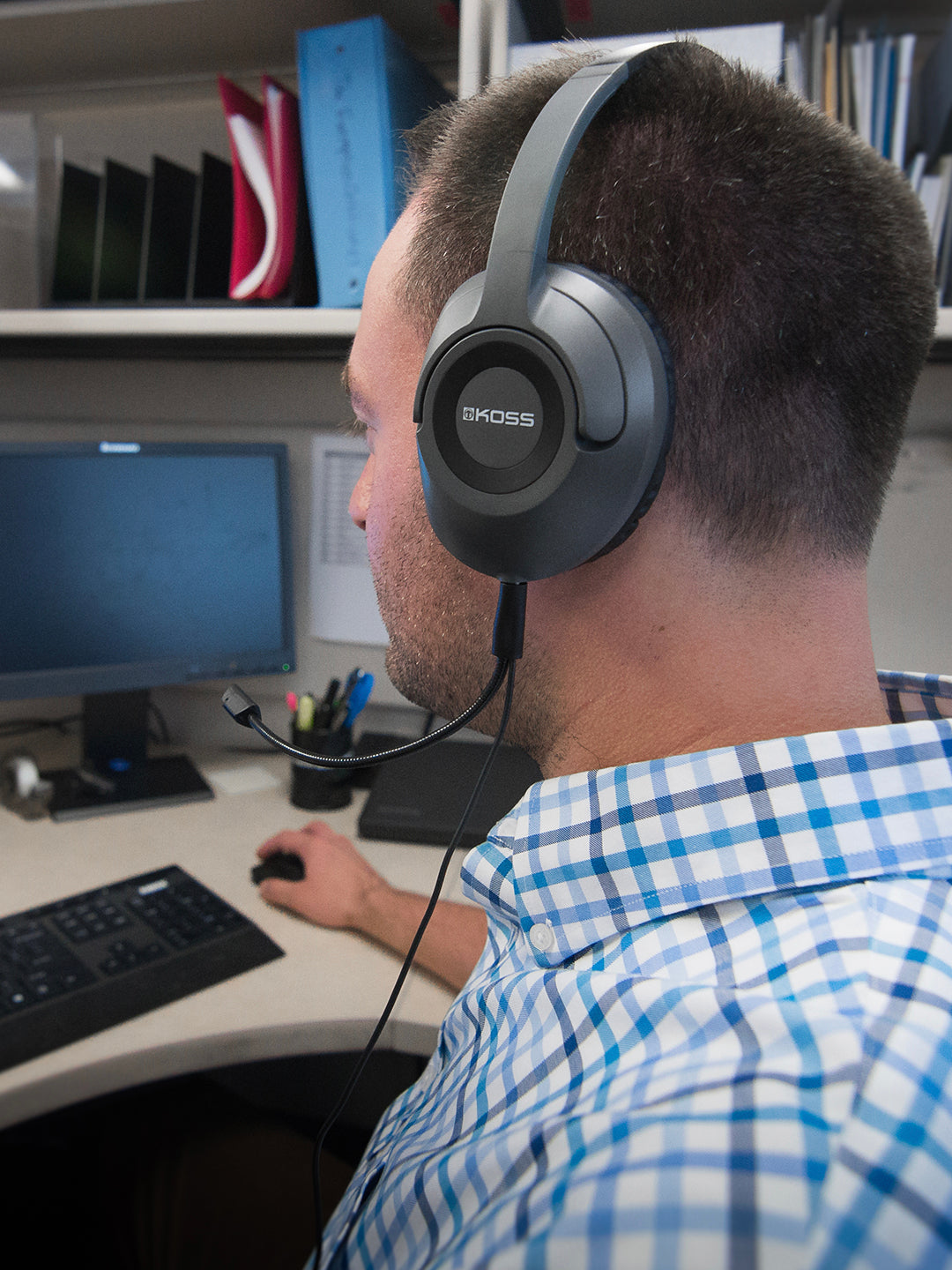 koss-sb42-communication-headset-with-noise-reducing-microphone-wired-for-pc image 7