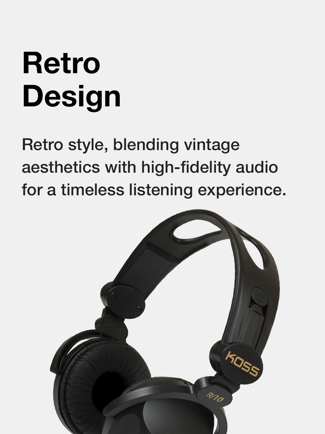 koss-r-10-retro-on-ear-headphones-high-fidelity-lightweight image 4