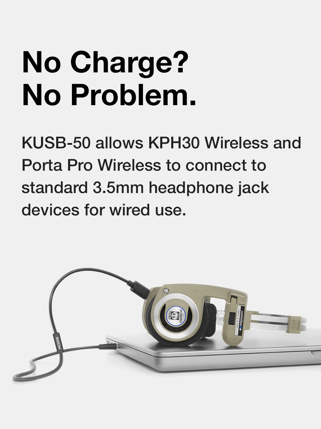 koss-kusb-50-analog-audio-pass-through-cord-for-kph30-wireless-porta-pro-wireles image 5