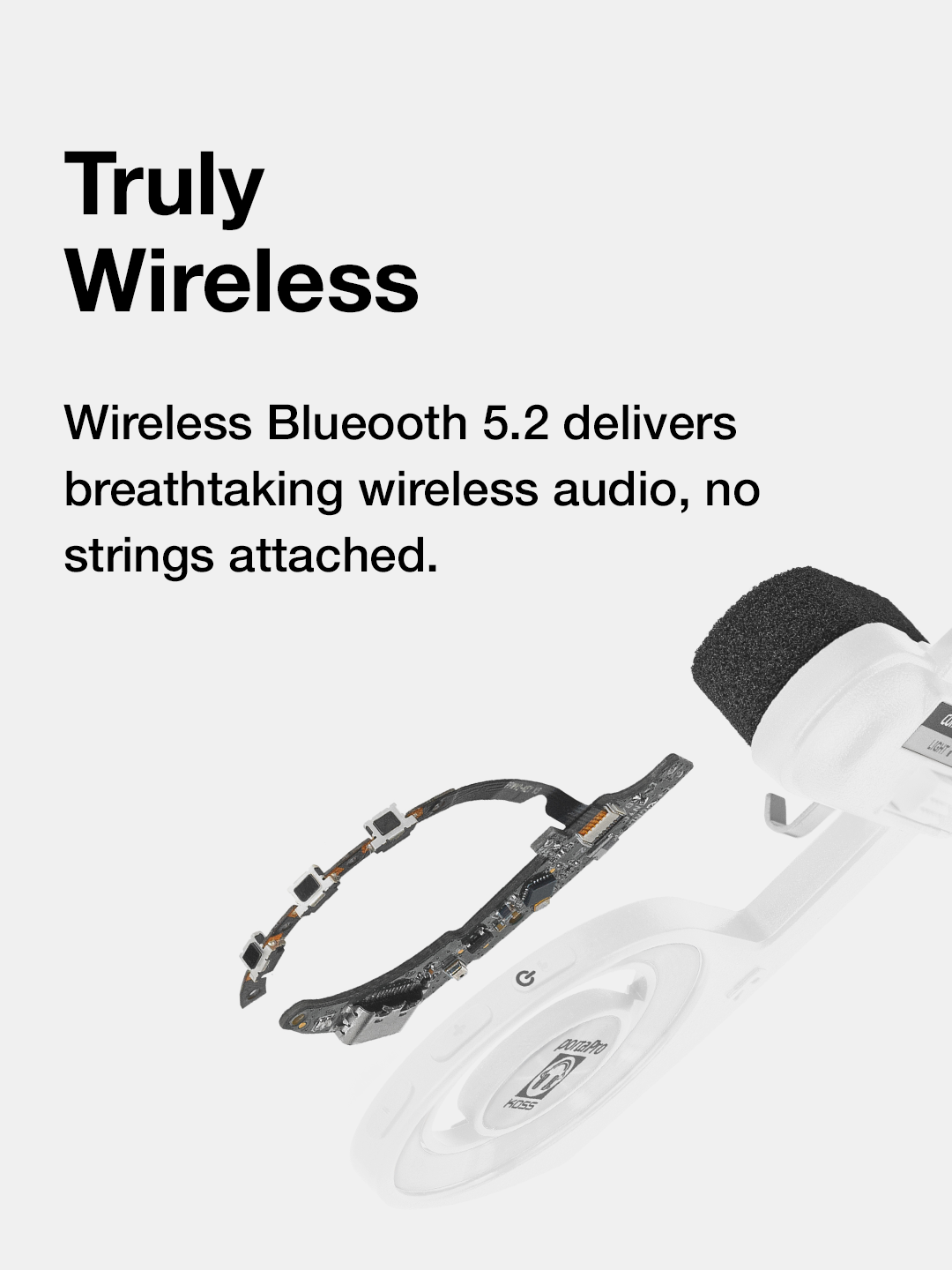 koss-porta-pro-wireless-headphones-arctic-white-bluetooth-5-2-usb-c-analog-pass- image 5